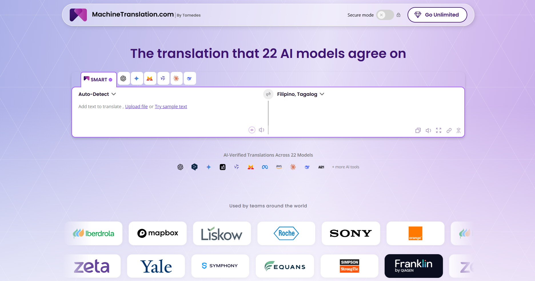 MachineTranslation.com screenshot
